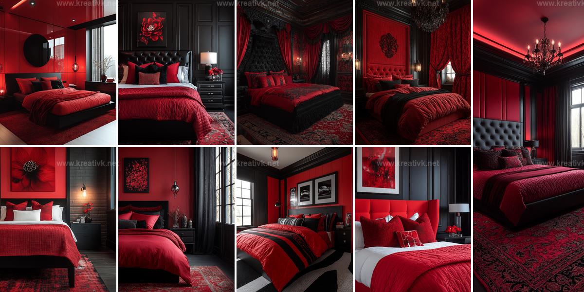 Top Bold Red and Black Bedroom Designs